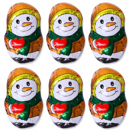 Minis Bonhommes de neige chocolat au lait 5g Rohan - carton de 500