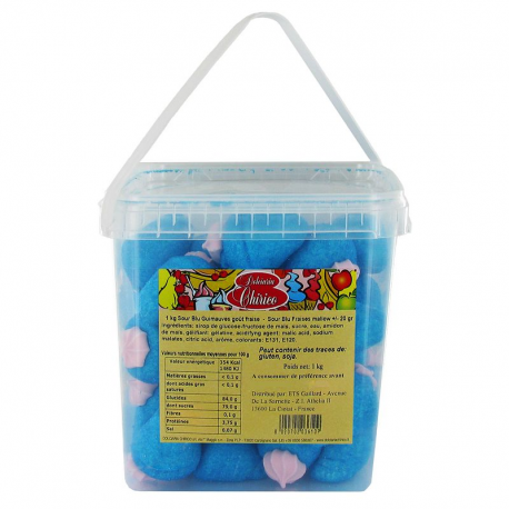Fraises bleues guimauve 20g en tubo de 1Kg Chirico