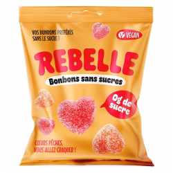 Sachet Coeurs de pêches sans sucres 50g Rebelle