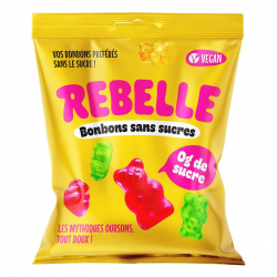 Sachet Oursons lisses sans sucres 50g Rebelle