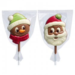 Sucettes duo Bonhomme de neige & Santa 20g chocolat