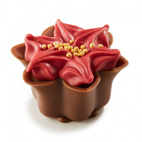 Chocolats Christmas Roses rouge praliné noisettes vrac kg