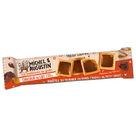 Carrés lait coeur caramel 37.6g Michel et Augustin