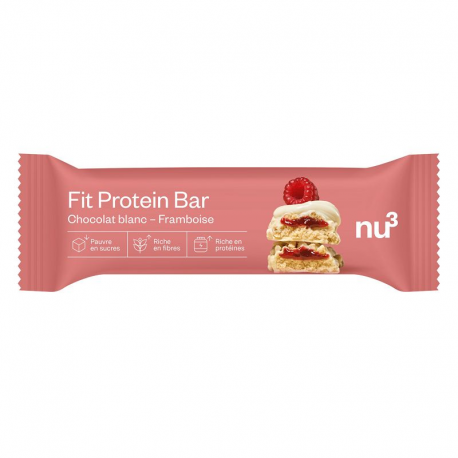 ~Fit Proteïn Bar chocolat blanc/framboise 55g nu³