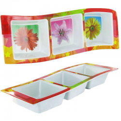 Plateau vague décors fleurs