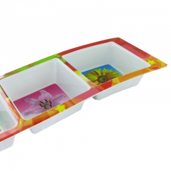 Plateau vague décors fleurs