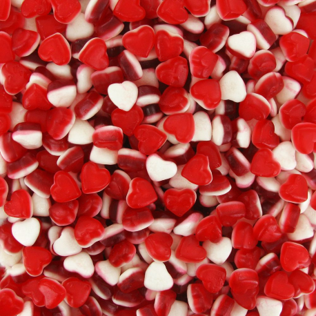 Petits coeurs fraise crème lisses kg Dulceplus