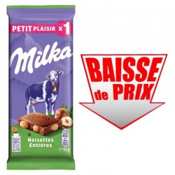 Milka lait noisette tablette de 95g