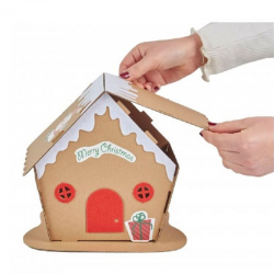 Maison de Noël à construire et décorer 19x19x21cm