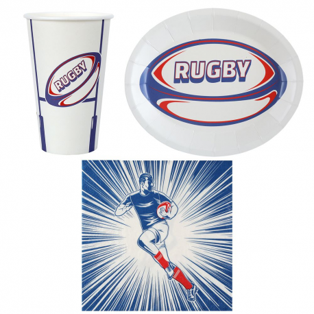 Assiettes décor rugby par 10
