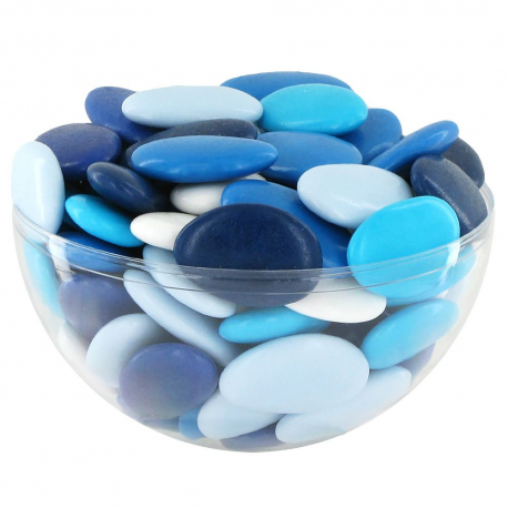 Dragées chocolat 71% - camaïeu de BLEU coloris assortis