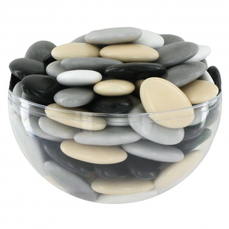 Dragées chocolat 71% - camaïeu de GRIS coloris assortis