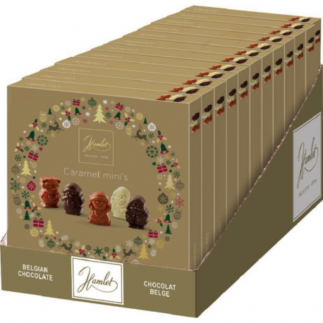 Chocolats caramels mini's hiver 175g boîte or
