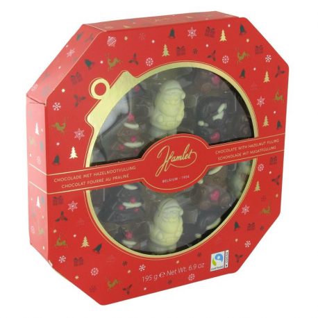 Figurines de Noël décorées praliné 195g