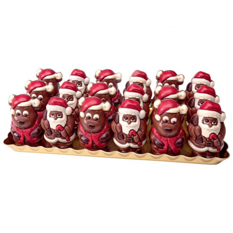 Plâteau Pères Noël et Elans - moulages décorés 55g