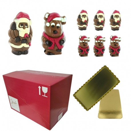 Plâteau Pères Noël et Elans - moulages décorés 55g