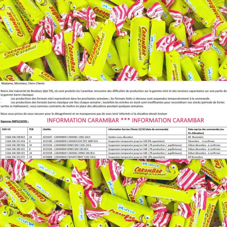 Carambar Mini au caramel Kg (environ 260 pièces)