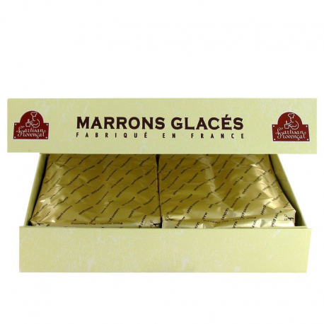 Coffret de 16 Marrons glacés pliés or - 270g