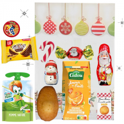 Sachet goûter de Noël 10 pièces compote + boisson