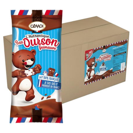 Oursons guimauve chocolat au lait s/cello - carton de +-240
