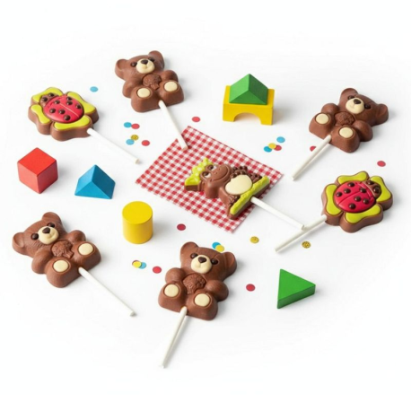 ~Sucettes animaux 15g chocolat - display a