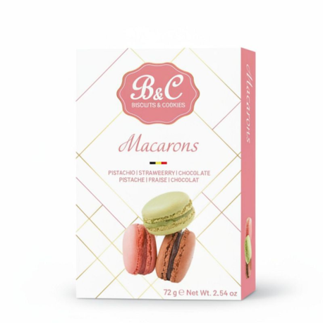 Barquette macarons chocolat pistache fraise 72g
