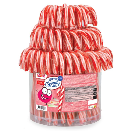 Super candy cane rouges et blanches 14g Fizzy