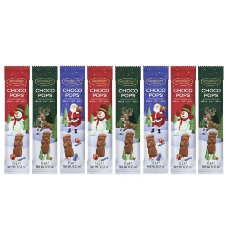 PRECOMMANDE Sucettes père Noël chocolat lait Choco Pops Excelcium par 8x15g