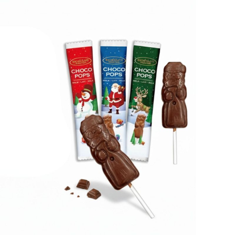PRECOMMANDE Sucettes père Noël chocolat lait Choco Pops Excelcium par 8x15g