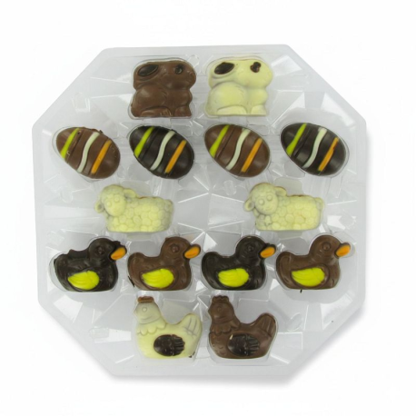 ~Figurines colorées chocolat praliné - 195g