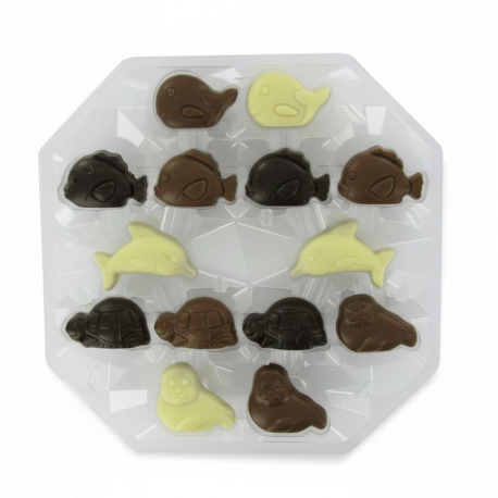 ~Figurines chocolat belge praliné thème Océan – boîte 195g