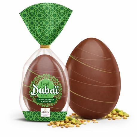 ~Oeuf style Dubaï 120g lait pistache crèpe dentelle
