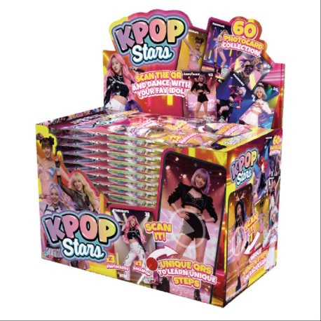 Display cartes K-Pop à collectionner (3 cartes + 1 sucette)
