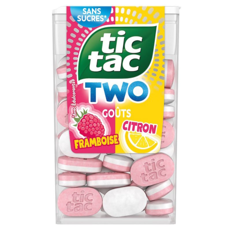 Tic Tac Two Framboise Citron sans sucres 38.5g