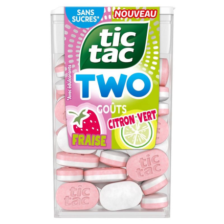 Tic Tac Two Fraise citron vert s/sucrés 38.5g