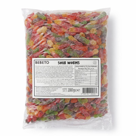 Vers Fizz vrac Halal Bebeto (Sour Worms)