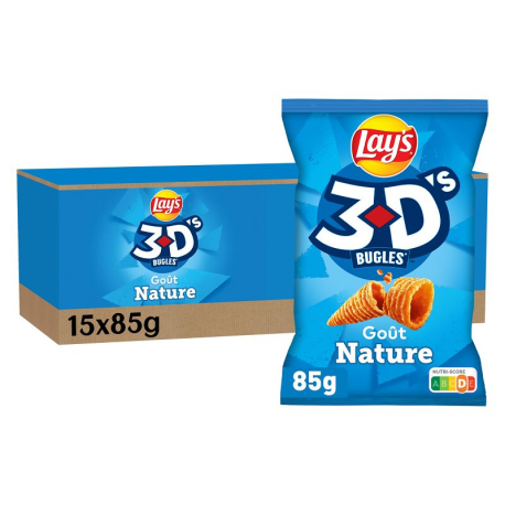 3D's Buggles Lay's salé nature 85g - NOUVEAU Conditionnement de 22