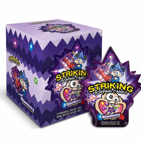 Striking Popping Candy Myrtille 15g en Display