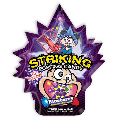 Striking Popping Candy Myrtille 15g en Display