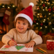 Bonnet enfant Noël feutrine 27.5x38cm rouge