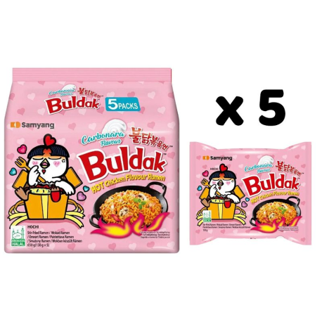 Nouilles Poulet piquant carbonara Samyang 5x130g