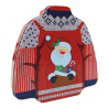 Boîte métal pull de Noël 16.5x16.5x4.1cm