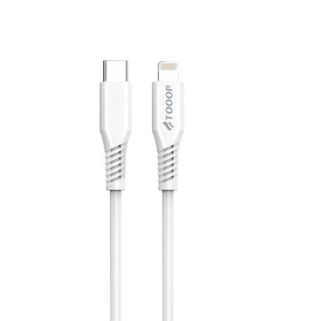 Cable usb-c to lightning en pvc blanc 1m