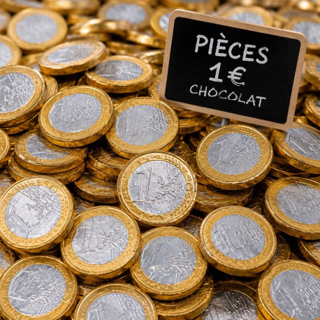 PRECOMMANDE Piéces €uro or s/alu chocolat au lait 4,3g en carton vrac