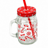 ~Mug de Noël avec anse, couvercle et paille