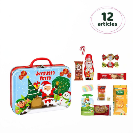 PRECOMMANDE Goûter Valisette métal Noël 12 confiseries