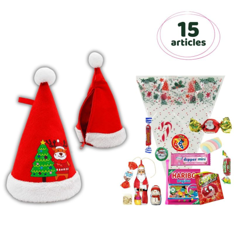 PRECOMMANDE Pochon conique décor Noël 15 confiseries