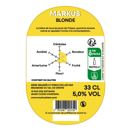 Markus blonde vp 33cl - 5° alcool