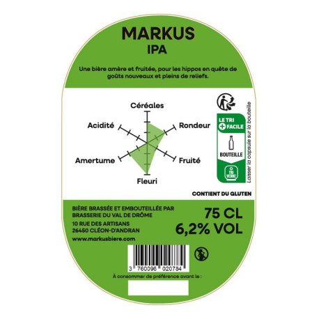 Markus IPA vp 75cl - 6,2° alcool