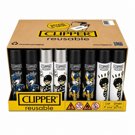 Briquets Clipper décors Cops and Robbers